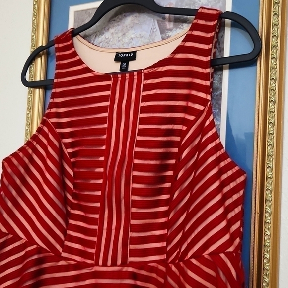 Torrid peplum Coctail Party Blouse Lace lined 00 M 10 - Picture 8 of 12